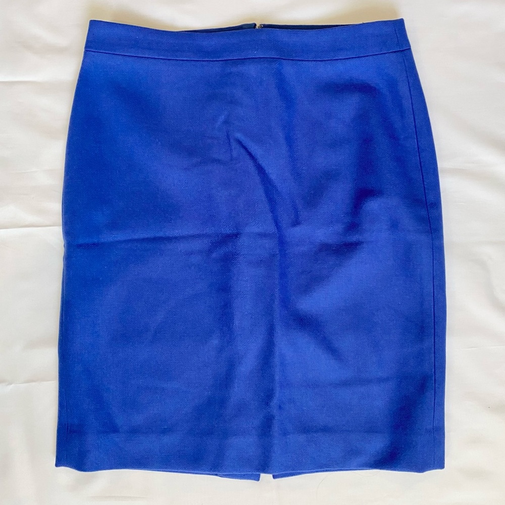 J. Crew Women’s Vibrant Blue Wool Blend The Pencil Skirt #46575 | Size 6 EUC